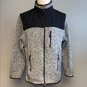 Rugby University Gray Full Zip Jacket Mens Polyester Fleece M
